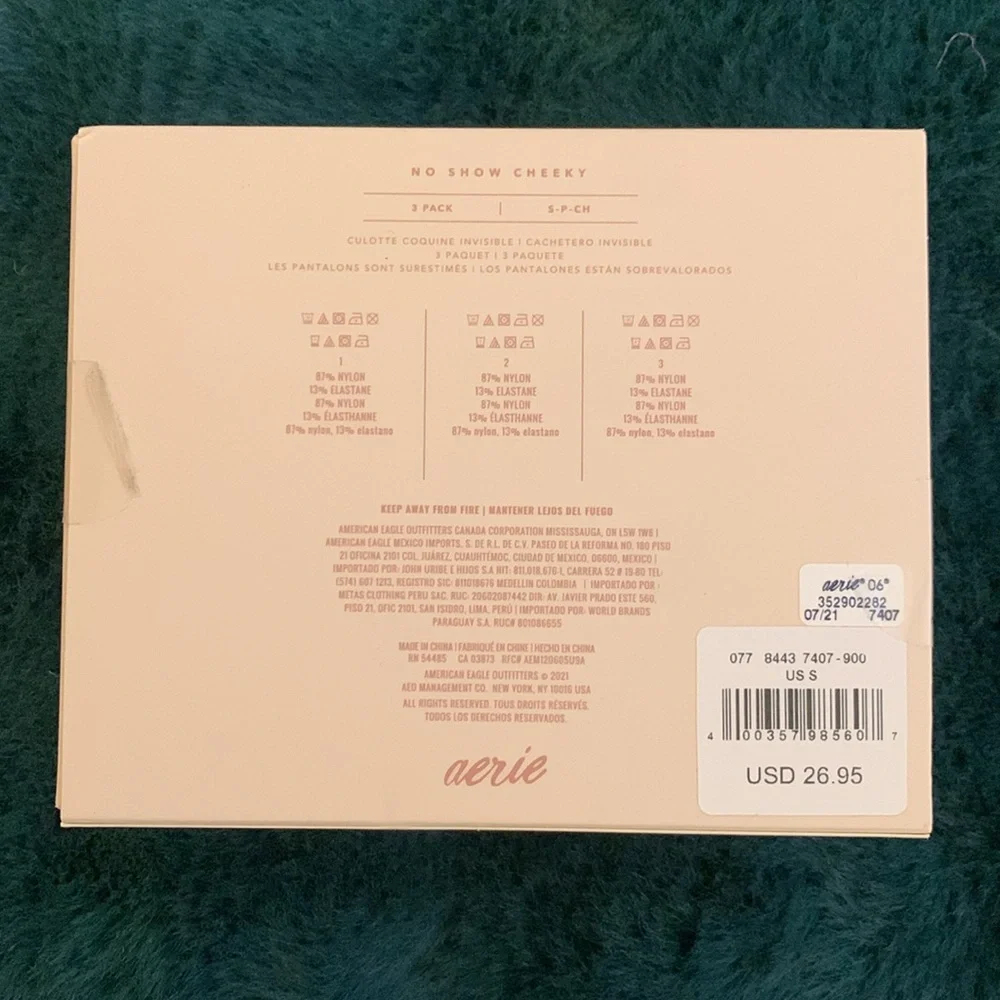 NWT AERIE 3-PACK SEAMLESS CHEEKY UNDERWEAR - Picture 2 of 3